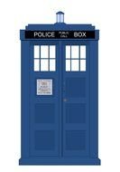 blue police box drawing