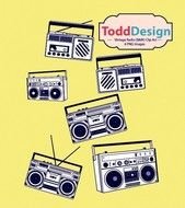 Vintage Radio Black And White Clip Art For Card Making Digital
