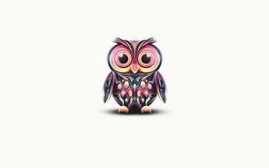 pink owl on a white background