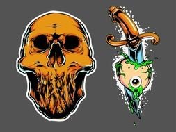 Scary Graphics face drawing