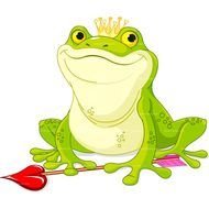 Kissing queen frog clipart