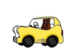 yellow cartoon car