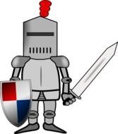 drawing knight in armor with a sword