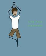 Yoga Tree Pose Stick Figure drawing