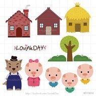 Three Little Pigs Clip Art Set Commercial And Personal Use Code