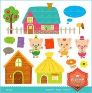 3 Little Pigs Clip Art N2