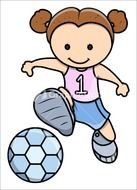 Little Girl Playing Football