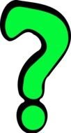 isolated green question mark