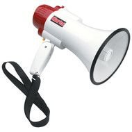 photo of red-white megaphone