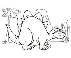 Cute Cartoon Baby Dinosaurs Coloring Pages
