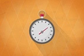 drawn stopwatch on a background of orange wallpaper