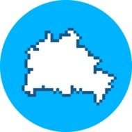 Berlin Pixel Map Logo drawing