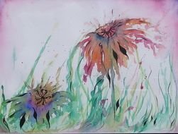 Wilted Dying Flower drawing