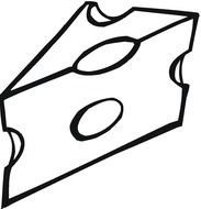 piece of Cheese, Black And White drawing