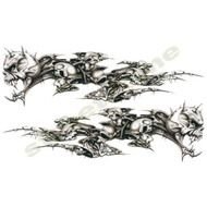 Tribal Flaming Skull Decals For Motorcycles