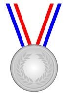 Silver Medal on ribbon, drawing