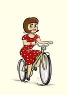 Drawing of the girl on the bike