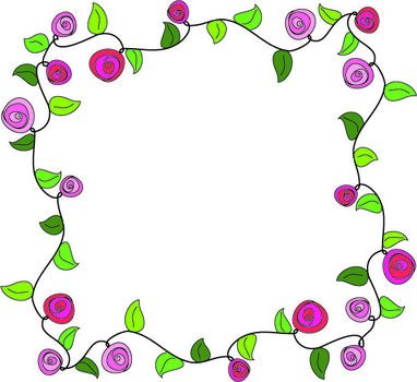 Flower Vine Border Clip Art N7