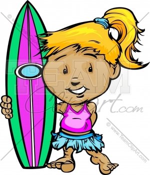 Surfer Girl Clip Art N13
