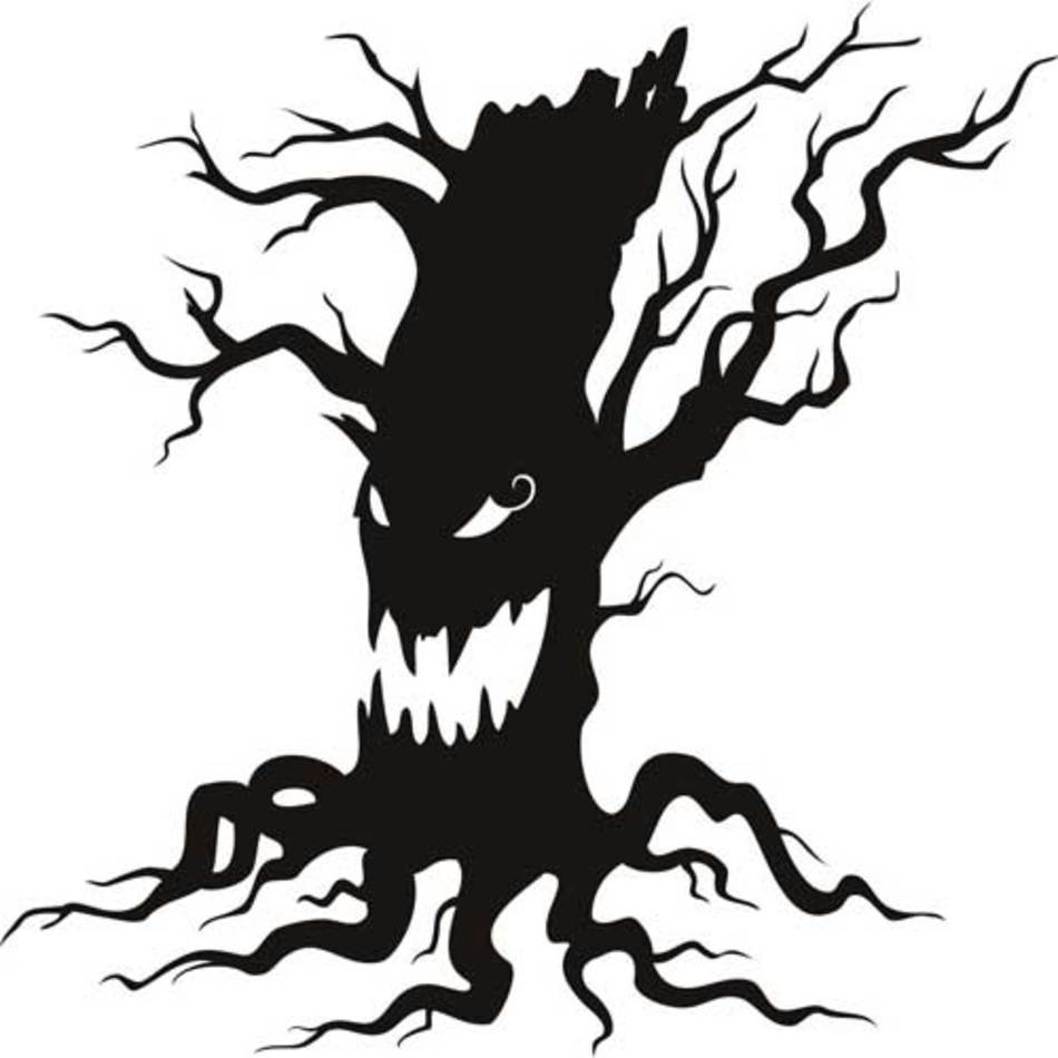 Scary Halloween Tree Clip Art N2