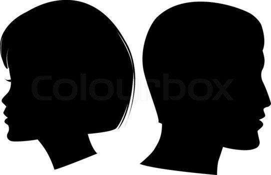 Man And Woman Face Silhouette N3
