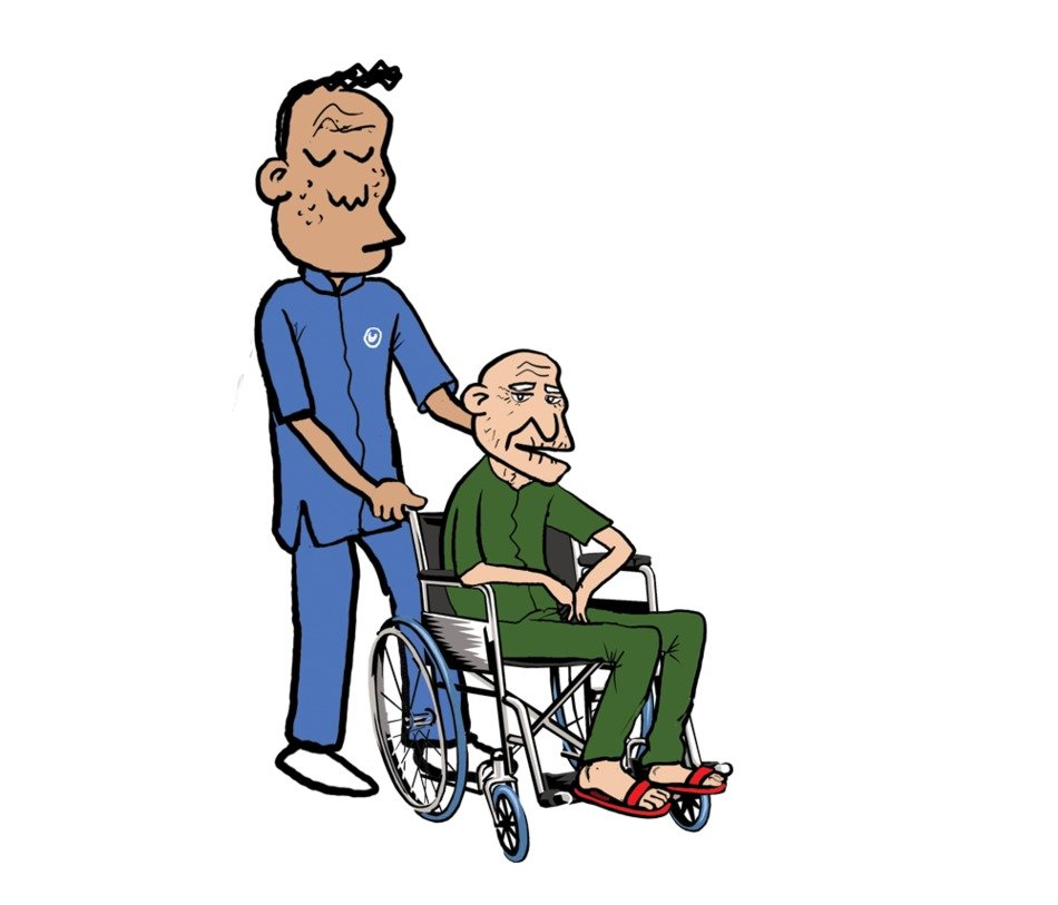 Patient Pesakit Wheel Chair drawing