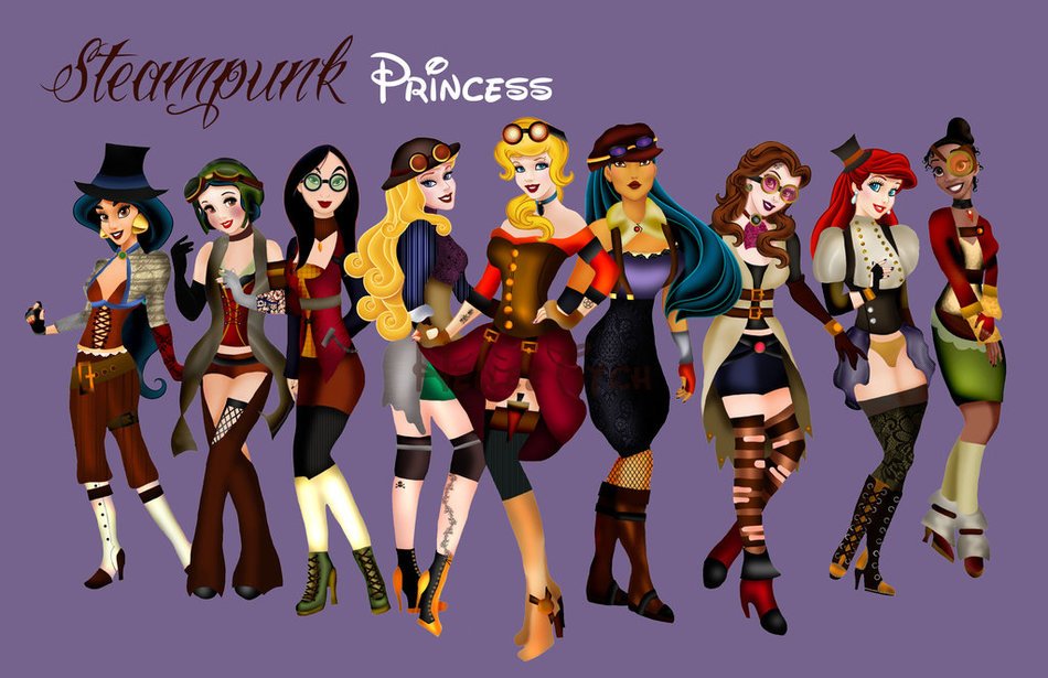 Steampunk Princesses as the inscription in the picture