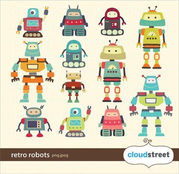 Cute Robot Clip Art N19