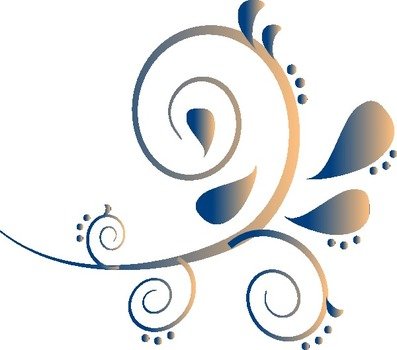 Blue Paisley Clip Art N3