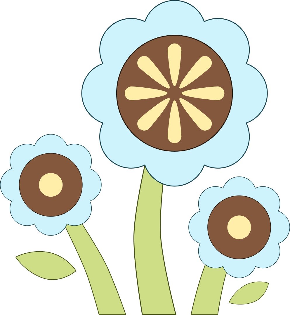 three Stylized Flowers