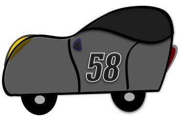 2D Blue Funny Car Clip Art Free Vector