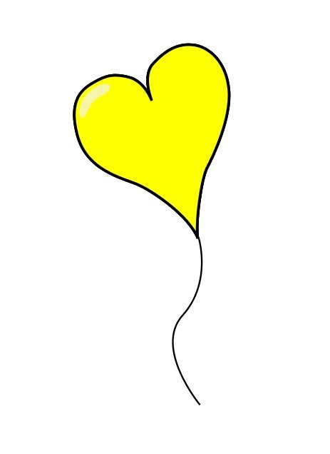 Yellow Heart Balloon Clip Art