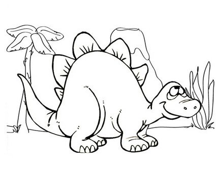 Cute Cartoon Baby Dinosaurs Coloring Pages