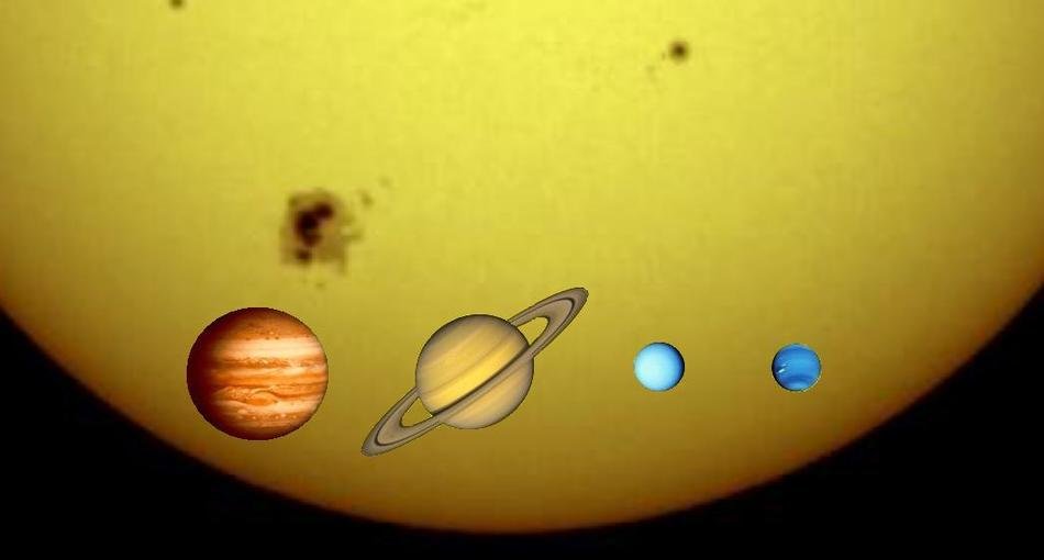 Solar System Gas Giants drawing