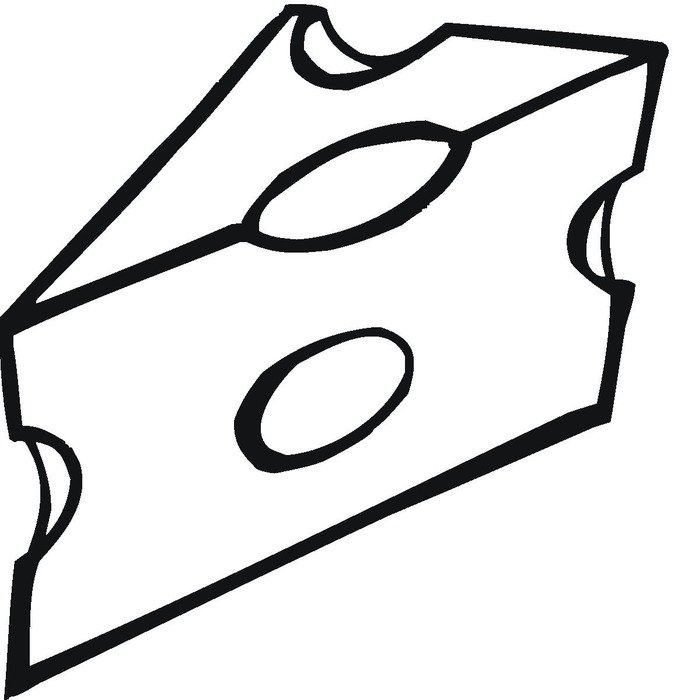 piece of Cheese, Black And White drawing