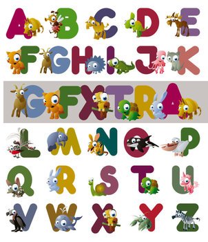 Cartoon Animal Letters N2