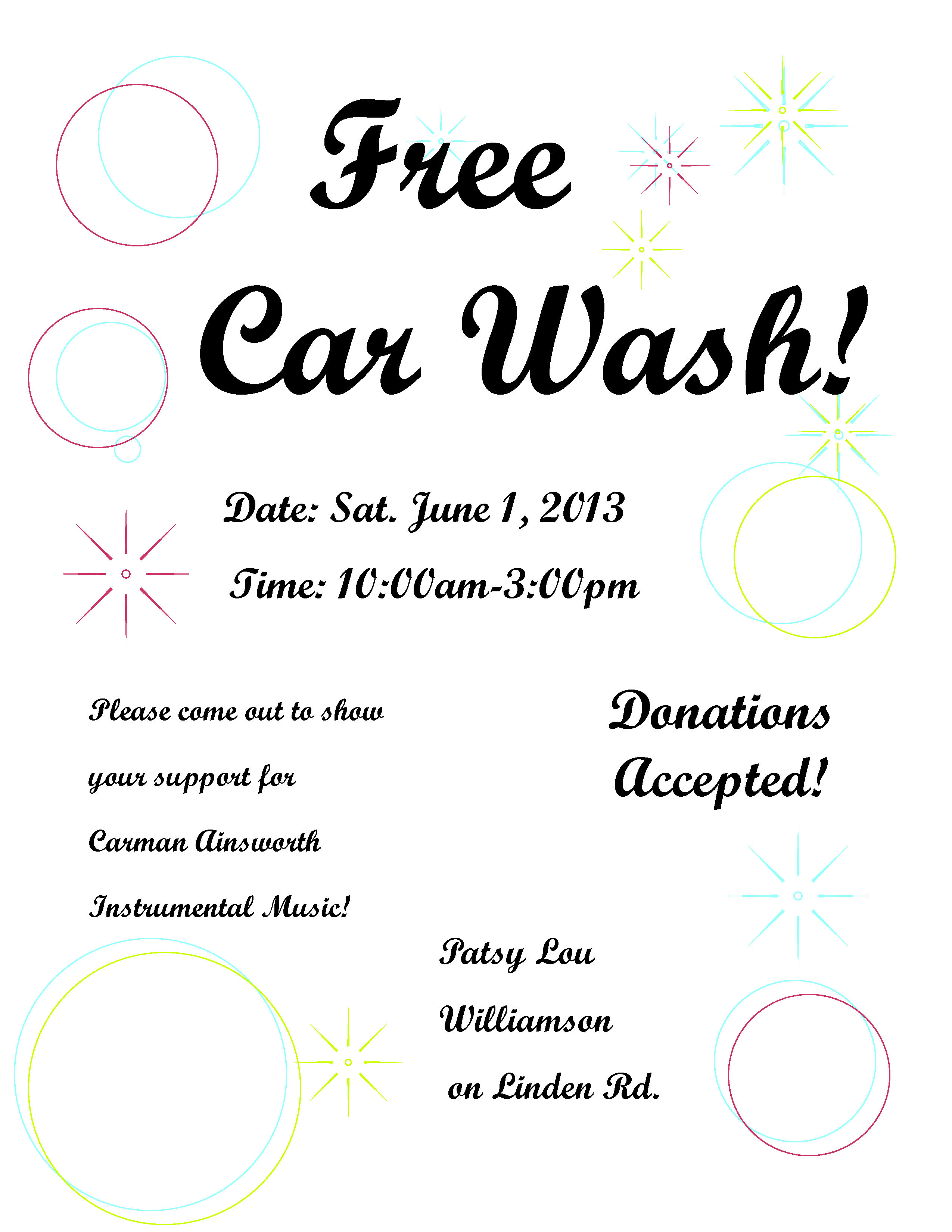 Car Wash Fundraiser Flyer N3 free image download