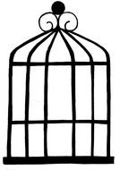 painted black bird cage
