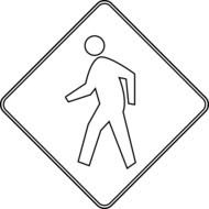 drawing of Pedestrian Crossing Sign