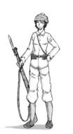 Clip art of cartoon American Soldier WW1