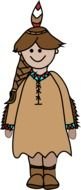 Clip art of cartoon Indian Girl