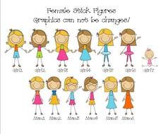 Family Labels Stick People drawing