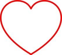 Red Heart Outline Clip Art N35