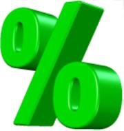 green percent sign