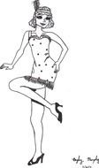 1920s Flapper Girls drawing