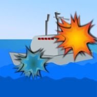 Explosions on boat clipart
