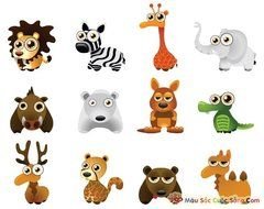 Cute Baby Zoo Animals Cartoons N3