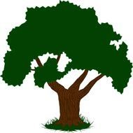 green brown tree drawing