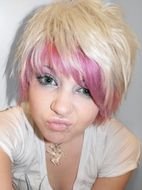 Pink And Blonde Short Hair girl