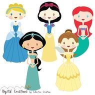 Fairytale Princess Digital Clipart By CollectiveCreation